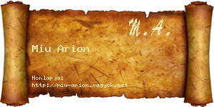Miu Arion névjegykártya